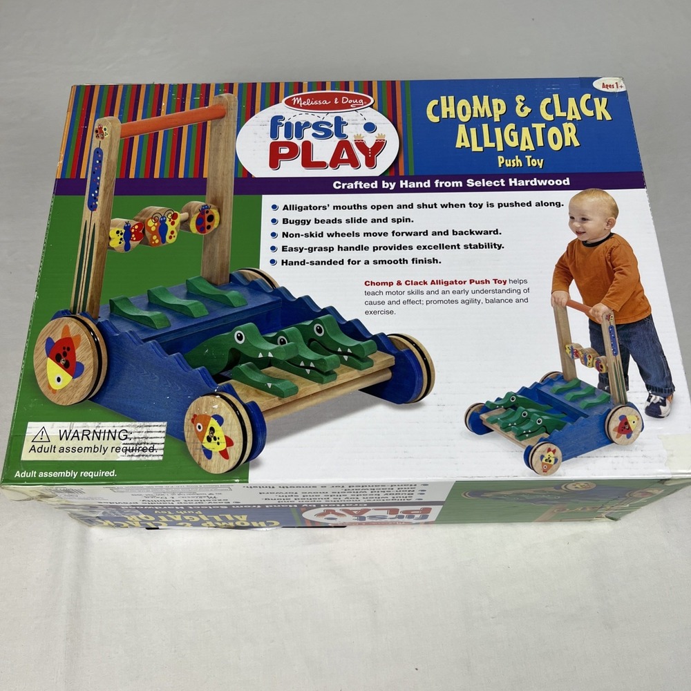 Melissa & Doug First Play Chomp & Clack Alligator Push Toy Walker 3011
